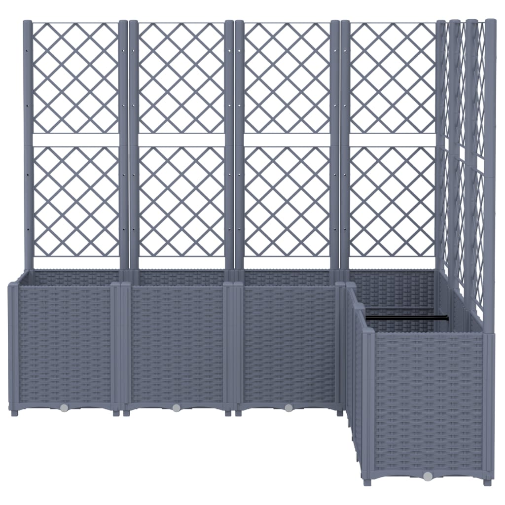 vidaXL Jardinière avec treillis gris 160x120x140 cm PP