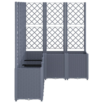 vidaXL Jardinière avec treillis gris 160x120x140 cm PP