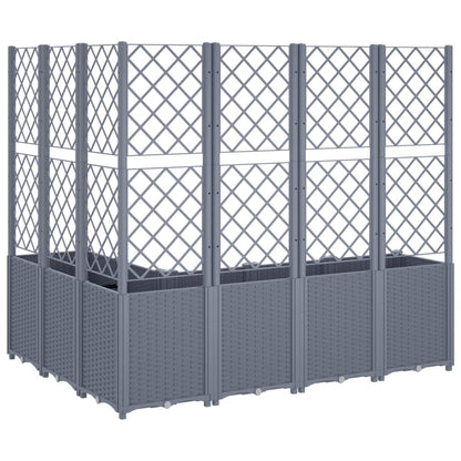 vidaXL Jardinière avec treillis gris 160x120x140 cm PP