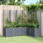 vidaXL Jardinière avec treillis gris 160x120x140 cm PP