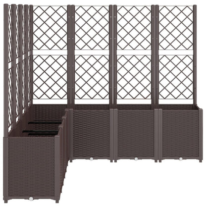 vidaXL Jardinière avec treillis marron 160x160x140 cm PP