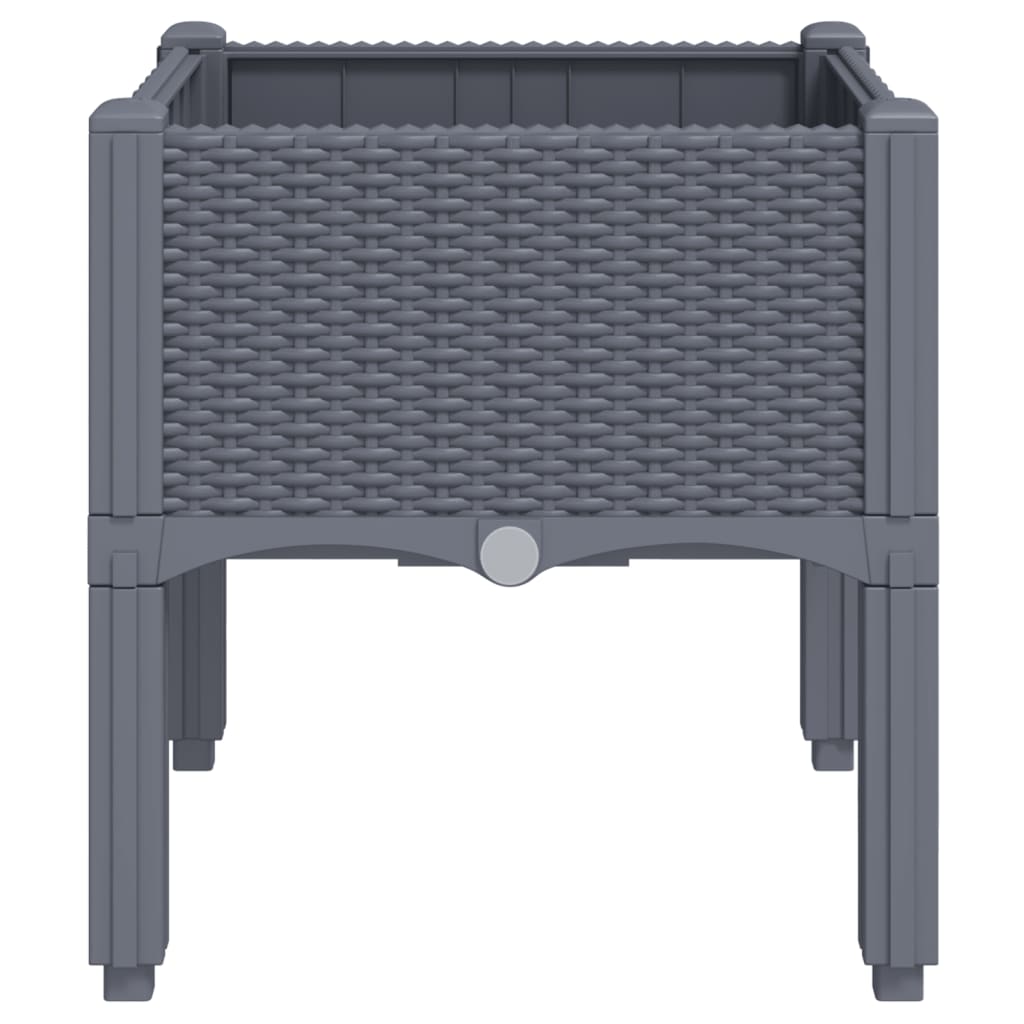 vidaXL Jardinière avec pieds gris 40x40x42 cm PP