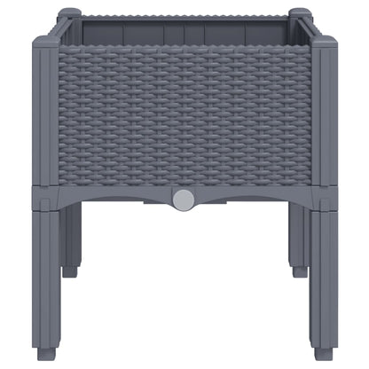 vidaXL Jardinière avec pieds gris 40x40x42 cm PP