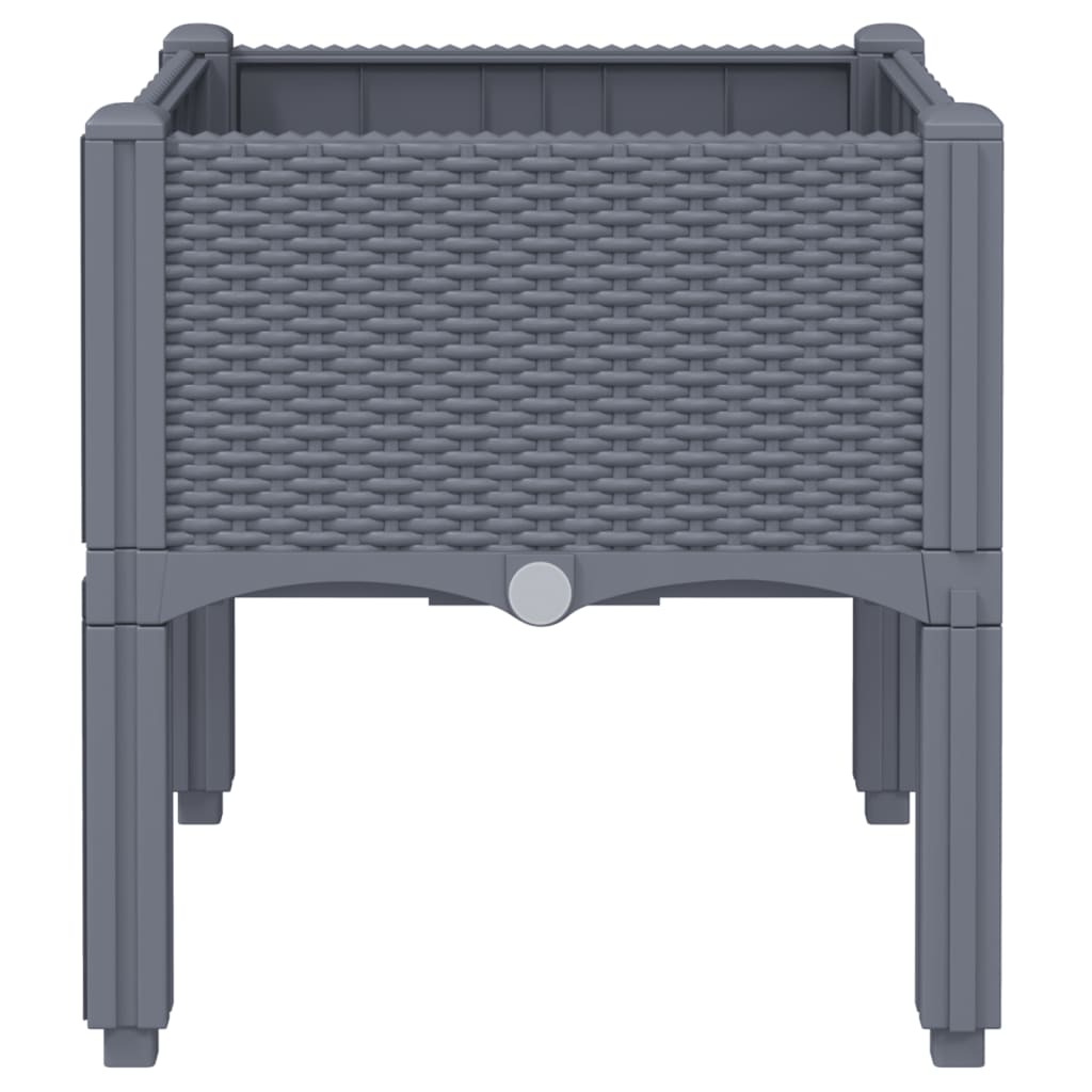 vidaXL Jardinière avec pieds gris 40x40x42 cm PP