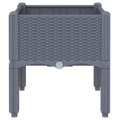 vidaXL Jardinière avec pieds gris 40x40x42 cm PP