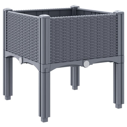 vidaXL Jardinière avec pieds gris 40x40x42 cm PP