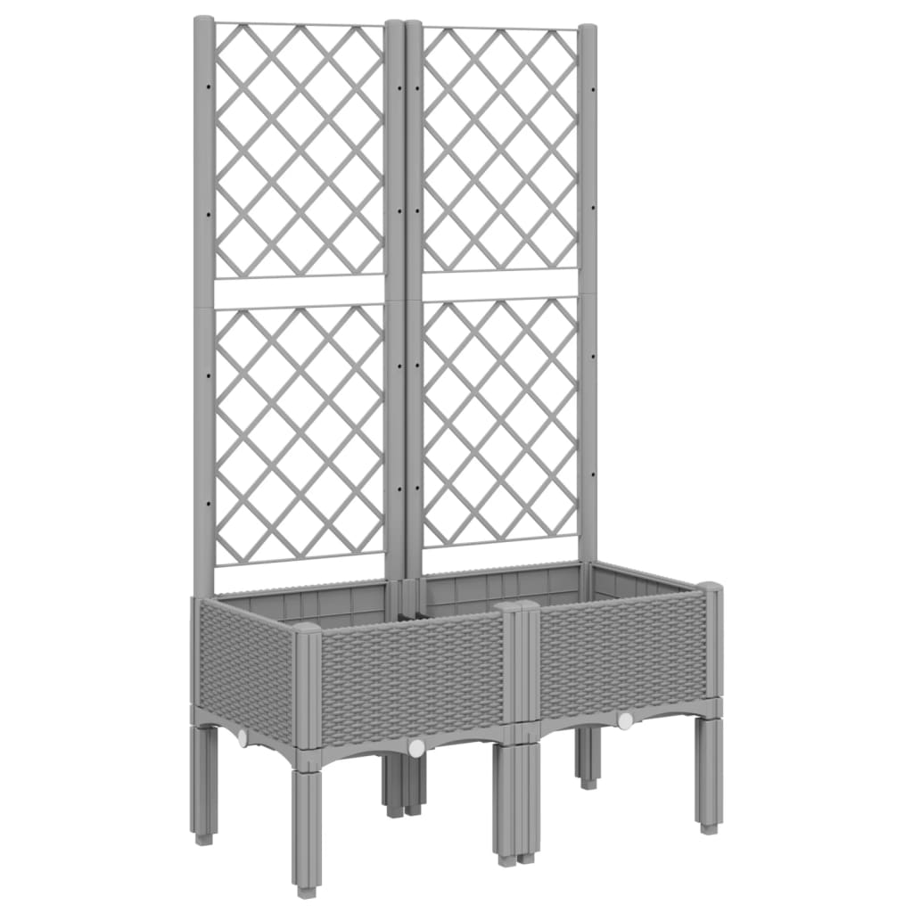 vidaXL Jardinière avec treillis gris clair 80x40x142 cm PP