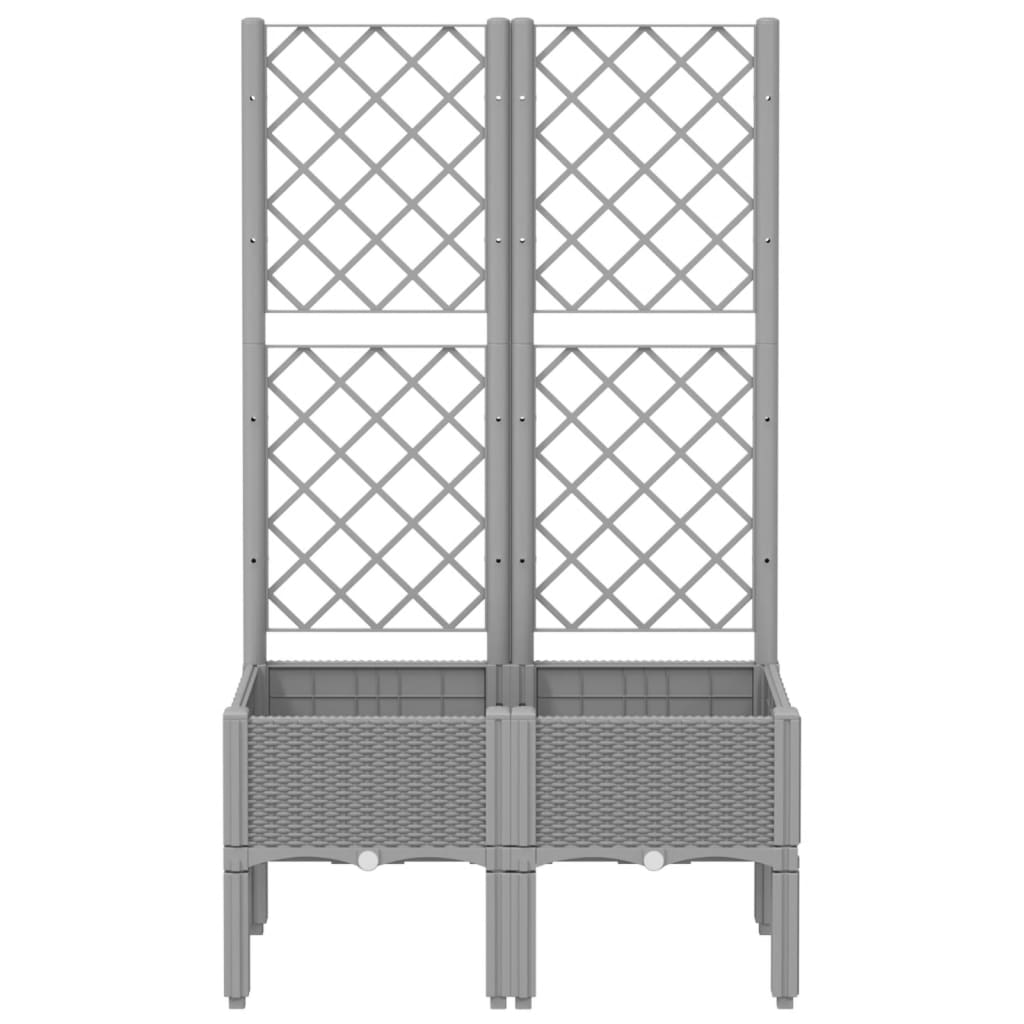 vidaXL Jardinière avec treillis gris clair 80x40x142 cm PP