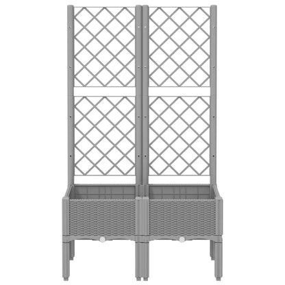 vidaXL Jardinière avec treillis gris clair 80x40x142 cm PP