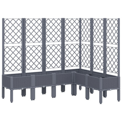 vidaXL Jardinière avec treillis gris 160x120x142 cm PP