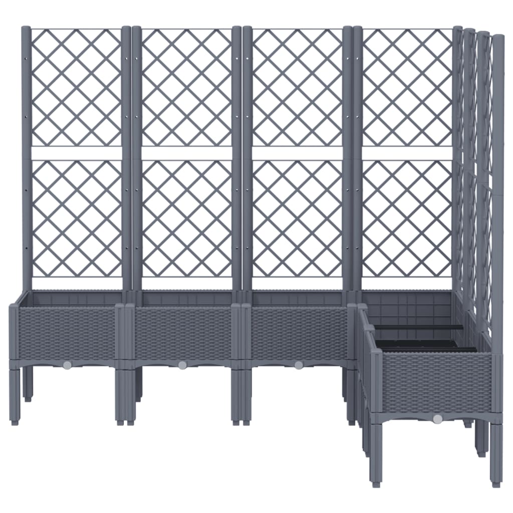 vidaXL Jardinière avec treillis gris 160x120x142 cm PP