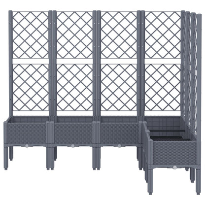 vidaXL Jardinière avec treillis gris 160x120x142 cm PP