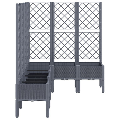 vidaXL Jardinière avec treillis gris 160x120x142 cm PP
