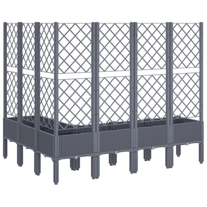 vidaXL Jardinière avec treillis gris 160x120x142 cm PP
