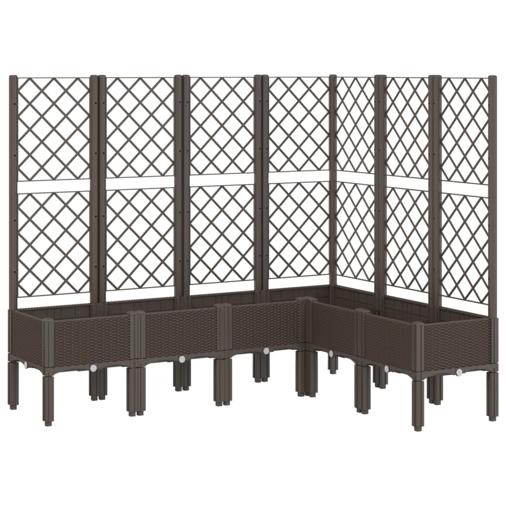 vidaXL Jardinière avec treillis marron 160x120x142 cm PP
