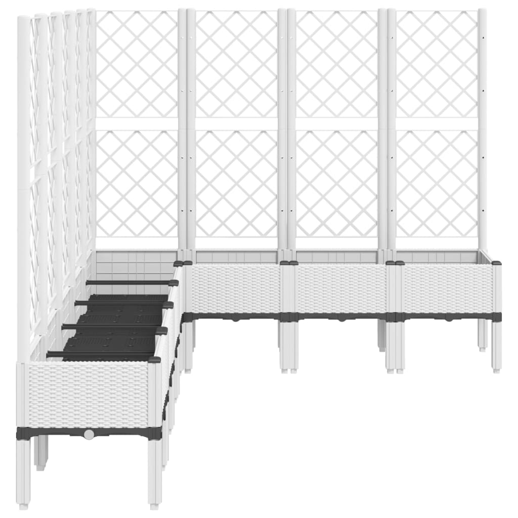 vidaXL Jardinière avec treillis blanc 200x160x142 cm PP