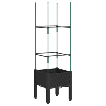 vidaXL Jardinière avec treillis noir 40x40x142,5 cm PP