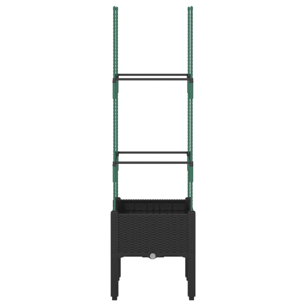 vidaXL Jardinière avec treillis noir 40x40x142,5 cm PP