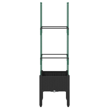 vidaXL Jardinière avec treillis noir 40x40x142,5 cm PP