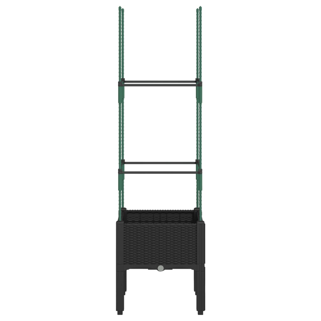 vidaXL Jardinière avec treillis noir 40x40x142,5 cm PP