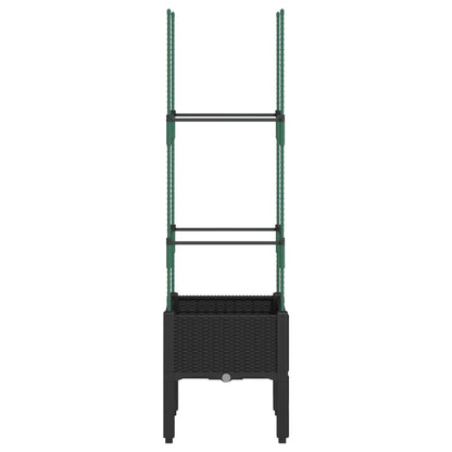 vidaXL Jardinière avec treillis noir 40x40x142,5 cm PP