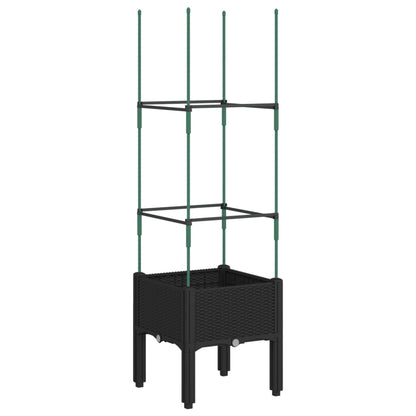 vidaXL Jardinière avec treillis noir 40x40x142,5 cm PP