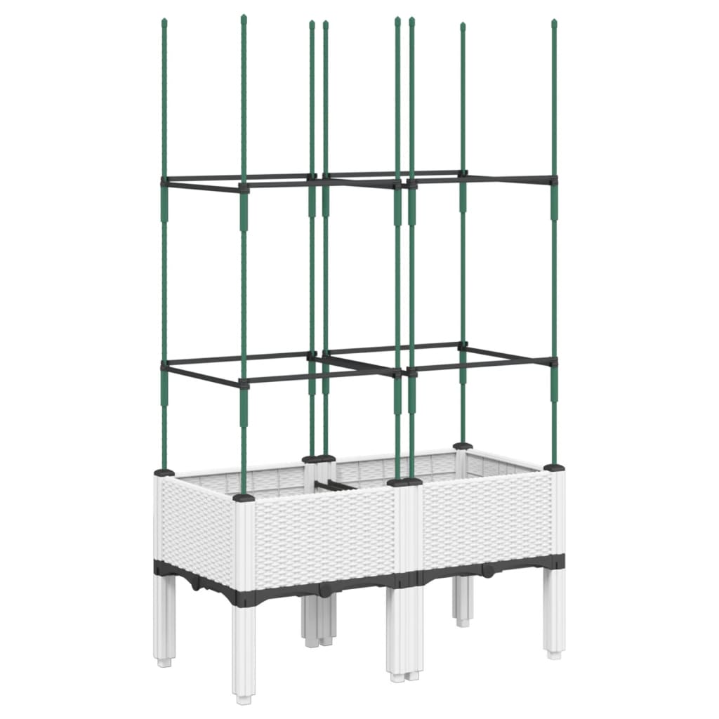 vidaXL Jardinière avec treillis blanc 80x40x142,5 cm PP