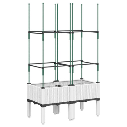 vidaXL Jardinière avec treillis blanc 80x40x142,5 cm PP