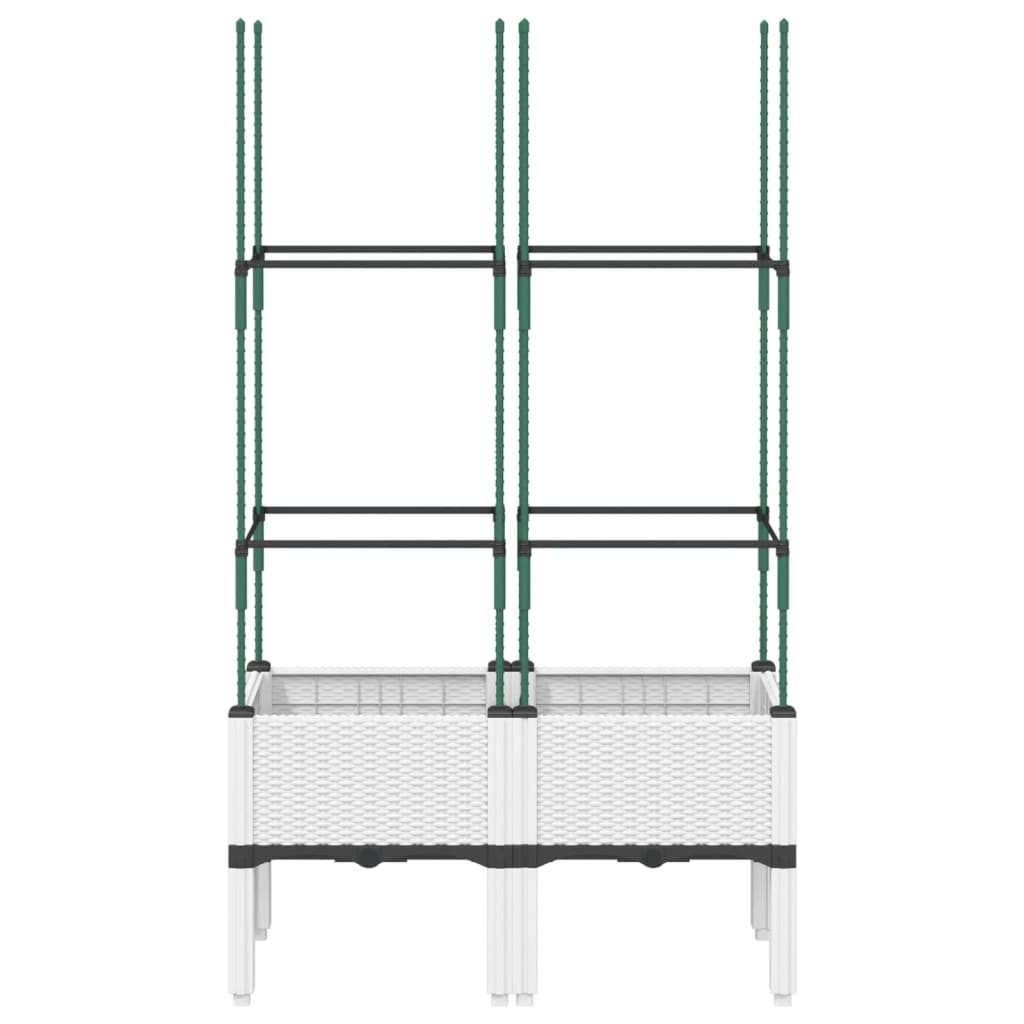 vidaXL Jardinière avec treillis blanc 80x40x142,5 cm PP