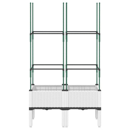 vidaXL Jardinière avec treillis blanc 80x40x142,5 cm PP