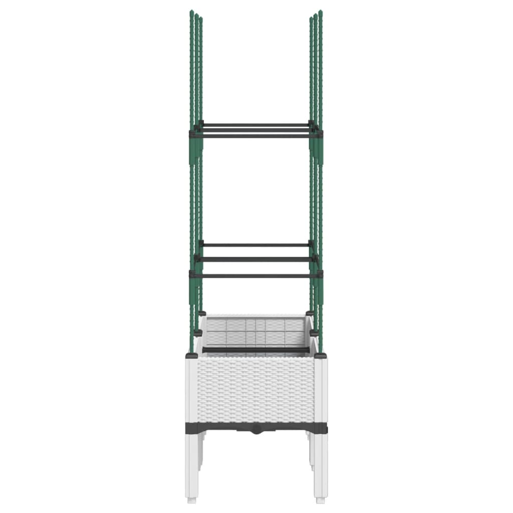 vidaXL Jardinière avec treillis blanc 80x40x142,5 cm PP