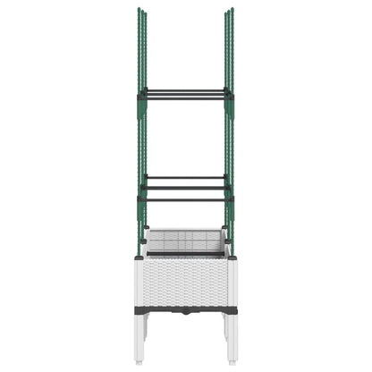 vidaXL Jardinière avec treillis blanc 80x40x142,5 cm PP