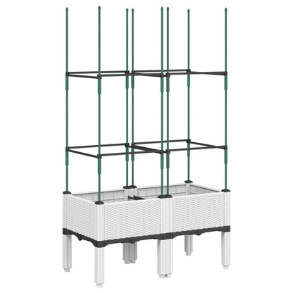 vidaXL Jardinière avec treillis blanc 80x40x142,5 cm PP