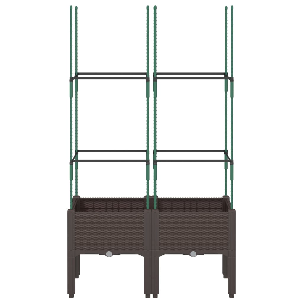 vidaXL Jardinière avec treillis marron 80x40x142,5 cm PP