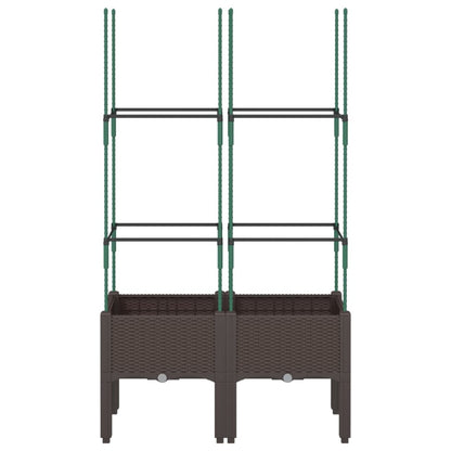 vidaXL Jardinière avec treillis marron 80x40x142,5 cm PP