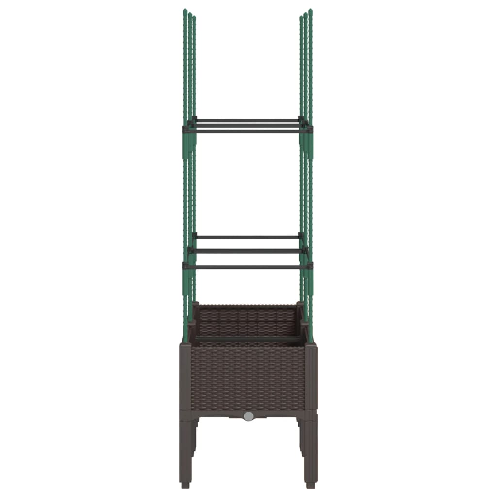 vidaXL Jardinière avec treillis marron 80x40x142,5 cm PP