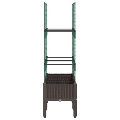 vidaXL Jardinière avec treillis marron 80x40x142,5 cm PP