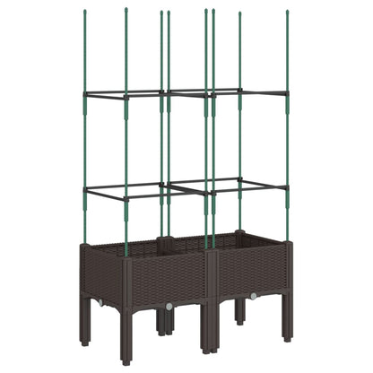 vidaXL Jardinière avec treillis marron 80x40x142,5 cm PP