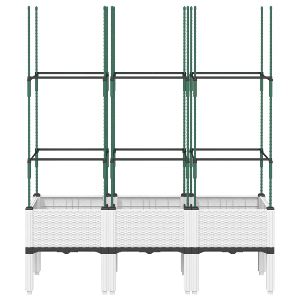 vidaXL Jardinière avec treillis blanc 120x40x142,5 cm PP
