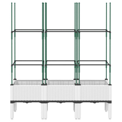 vidaXL Jardinière avec treillis blanc 120x40x142,5 cm PP