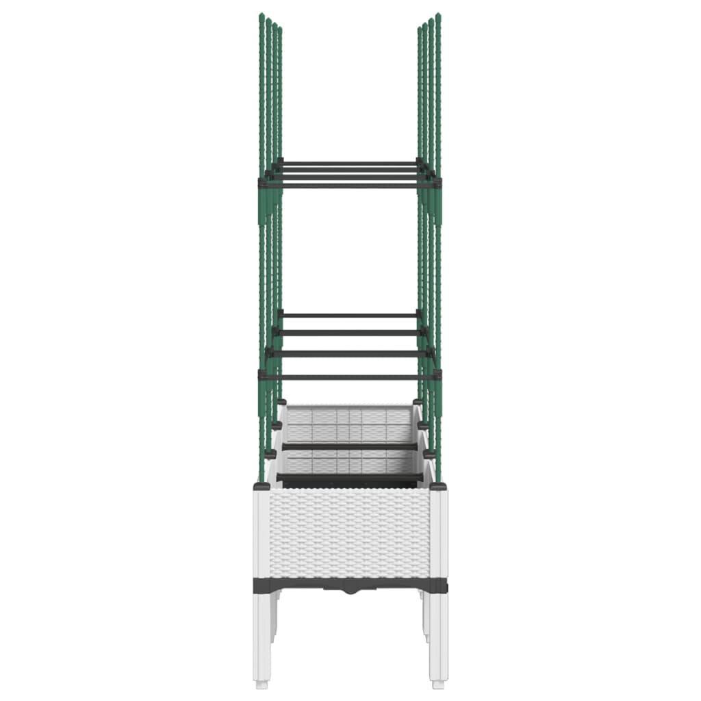 vidaXL Jardinière avec treillis blanc 120x40x142,5 cm PP