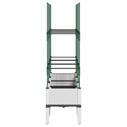vidaXL Jardinière avec treillis blanc 120x40x142,5 cm PP
