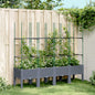 vidaXL Jardinière avec treillis gris 160x40x142,5 cm PP