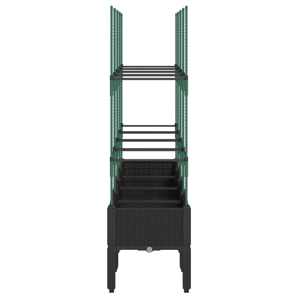 vidaXL Jardinière avec treillis noir 160x40x142,5 cm PP