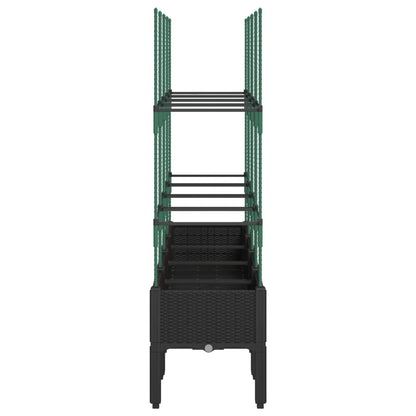 vidaXL Jardinière avec treillis noir 160x40x142,5 cm PP