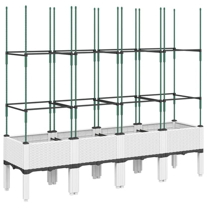 vidaXL Jardinière avec treillis blanc 160x40x142,5 cm PP