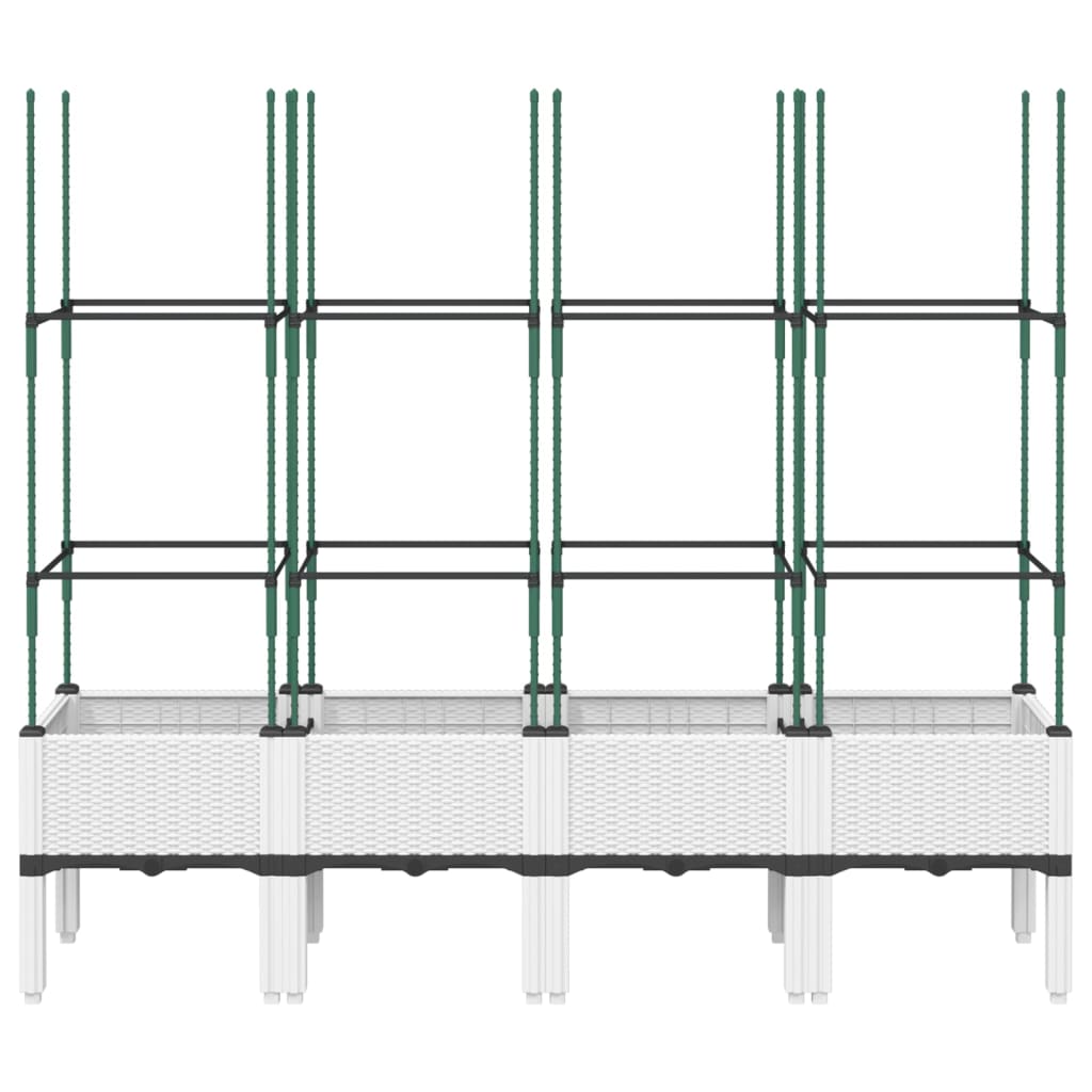 vidaXL Jardinière avec treillis blanc 160x40x142,5 cm PP