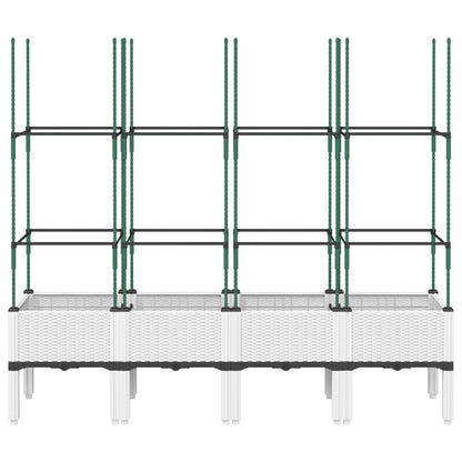 vidaXL Jardinière avec treillis blanc 160x40x142,5 cm PP