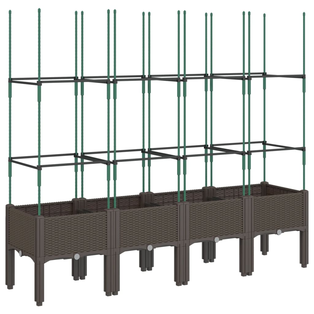 vidaXL Jardinière avec treillis marron 160x40x142,5 cm PP
