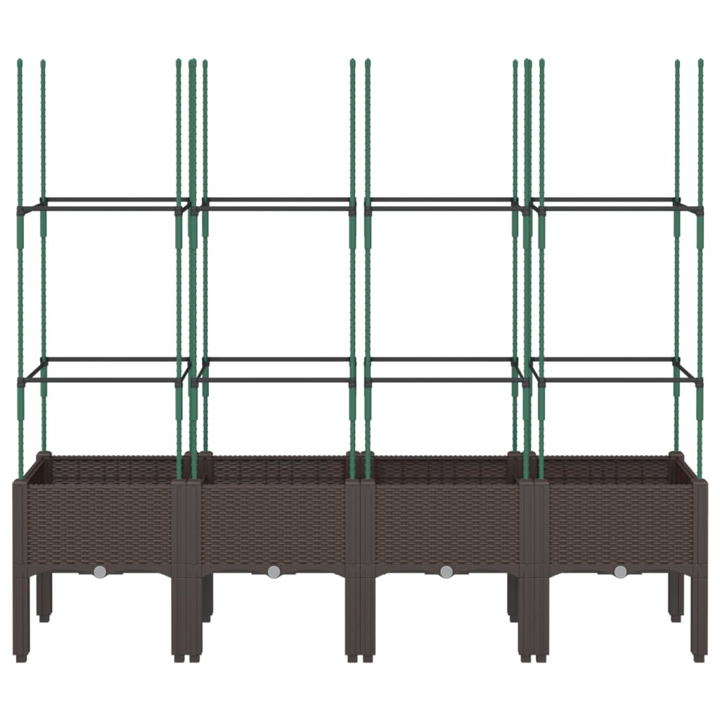 vidaXL Jardinière avec treillis marron 160x40x142,5 cm PP